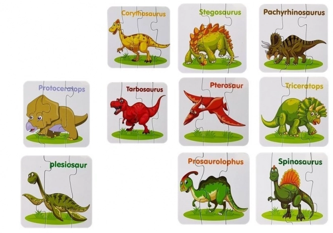 Edukativne puzzle s dinosaurami v angličtine