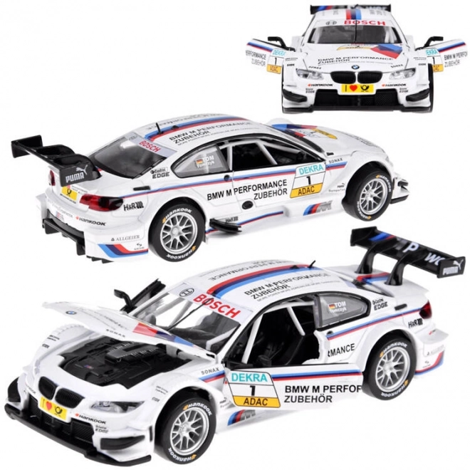 Kovový športový model BMW M3 DTM v mierke 1:32 so zvukmi a svetlami