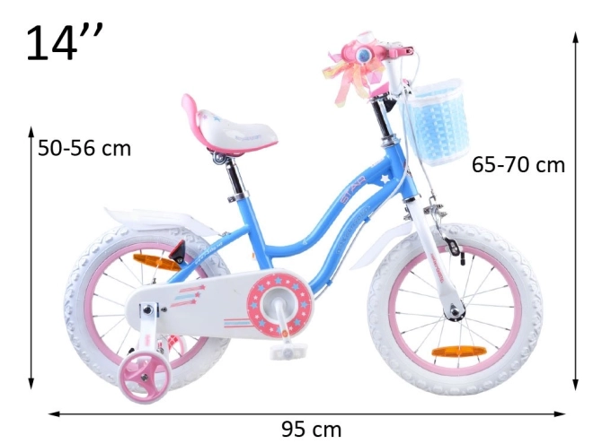 Dievčenský bicykel Royal Baby Star Girl modrý 14 palcov – Modré