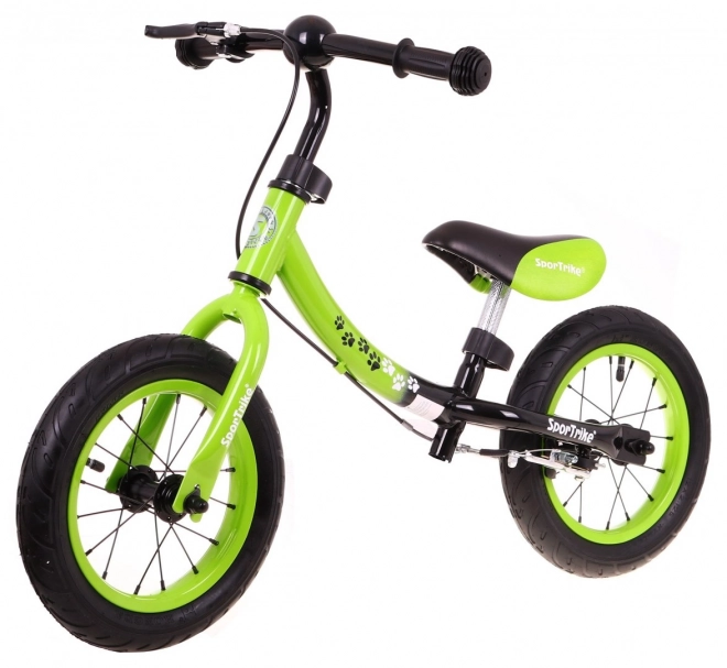 Detský Balančný Bicykel Boomerang SporTrike Zelený s Variabilným Rámom