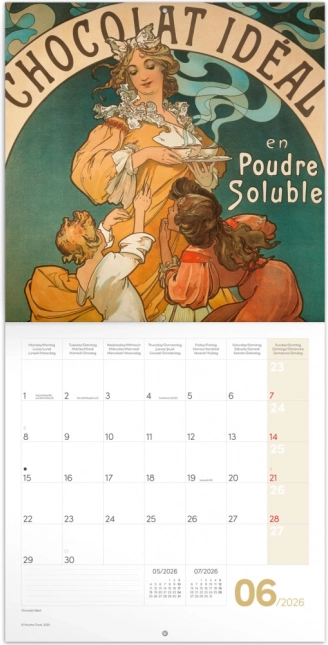 Poznámkový kalendár Alfons Mucha 2026