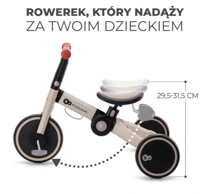 Detský trojkolieskový bicykel 4Trike striebornosivý