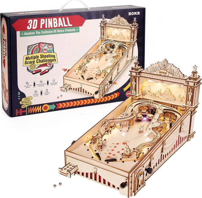 3D drevené puzzle hrací automat - Pinball Machine