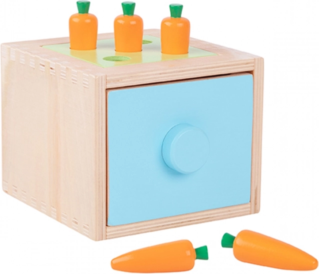 Woopie Green drevená edukačná zásuvková triediaca hračka Montessori