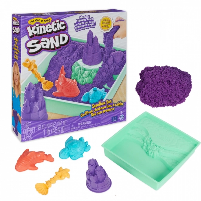 Kinetic Sand krabica tekutého piesku s podložkou fialová