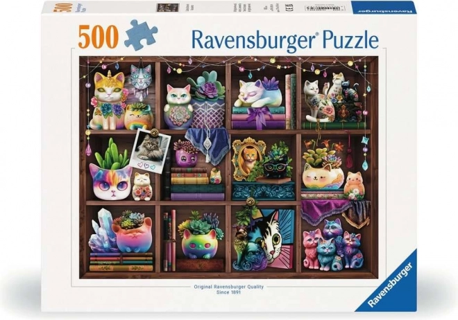 Ravensburger puzzle Kočky a sukulenty 500 dielikov