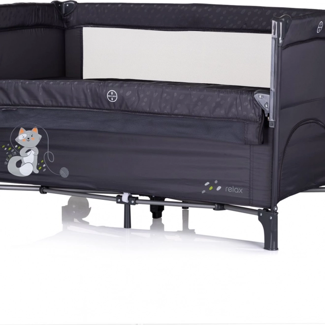 Chipolino cestovná detská postieľka Relax Anthracite