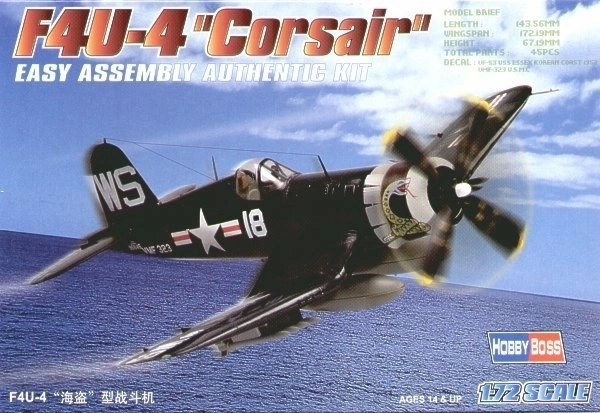 Plastikový model lietadla F4U-4 Corsair