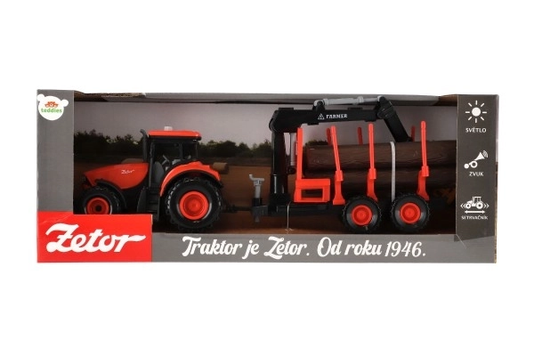 Traktor Zetor s vlečkou a nakladacím ramenom