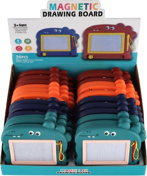Magnetická kresliaca tabuľa pre deti v tvare dinosaura, 4 farby
