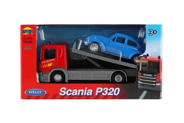 Auto odťahovka Welly Scania P320 s automobilom