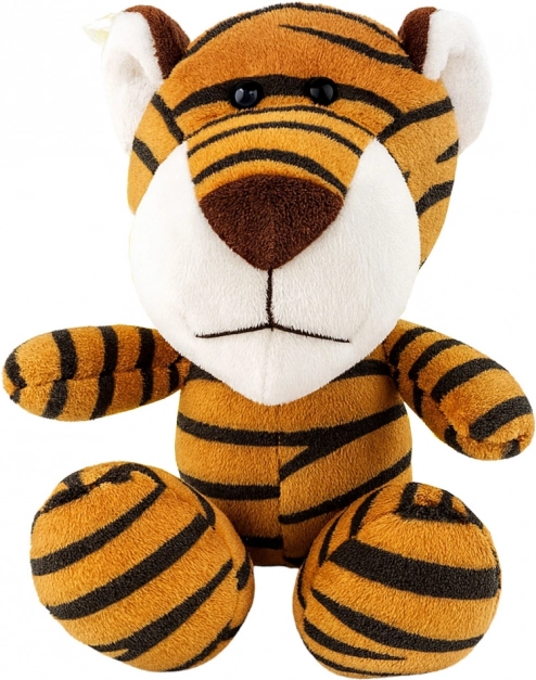 Plyšový tiger s prísavkou, hnedý, 23 × 12 cm
