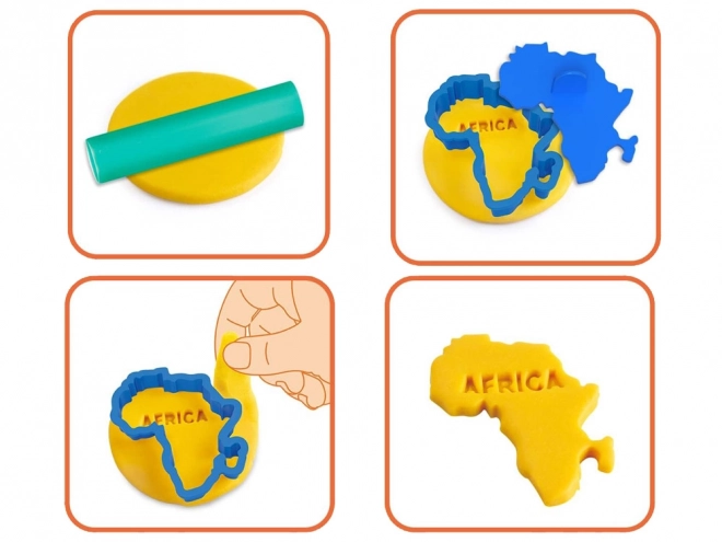 Edukativná sada plastelína kontinenty mapa sveta