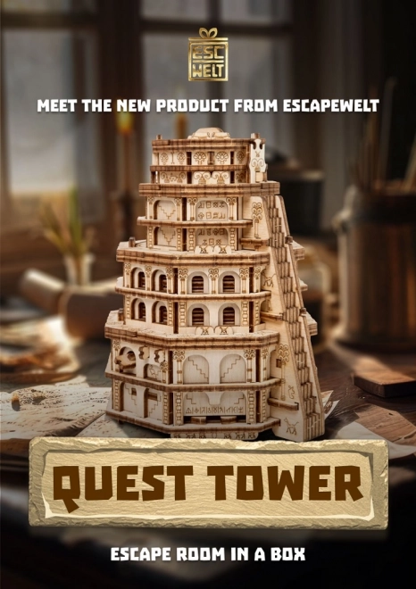 Drevený hlavolam Quest Tower