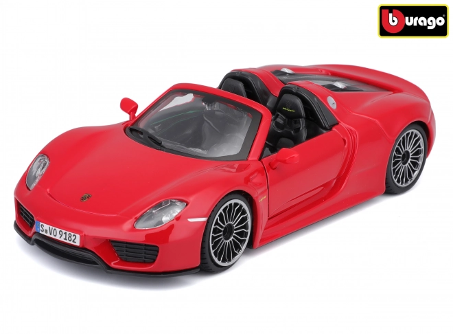 Kovový model auta Porsche 918 Spyder Červený