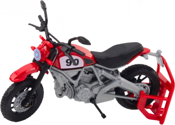 Pickup a motorka so svetlami a zvukmi šedá 1:12 hračka