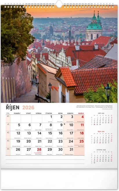 Nástenný kalendár Praha 2026