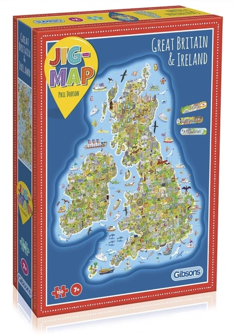 Vzdelávacie puzzle Mapa Veľkej Británie a Írska 150 dielikov