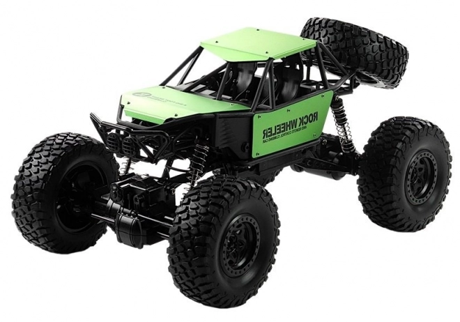 Monster truck na diaľkové ovládanie na pružinách zelený