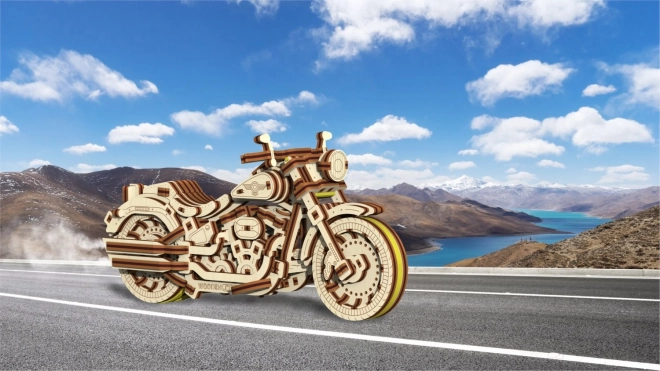 Drevené 3D puzzle motorka Cruiser V-Twin