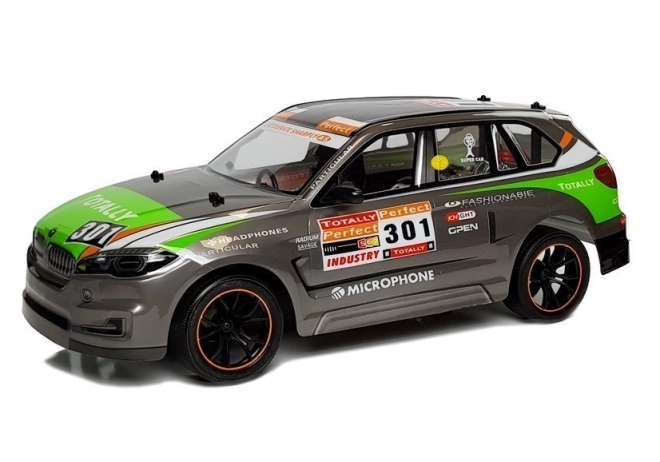 Šedé závodné auto na diaľkové ovládanie RC 1:10 2.4G