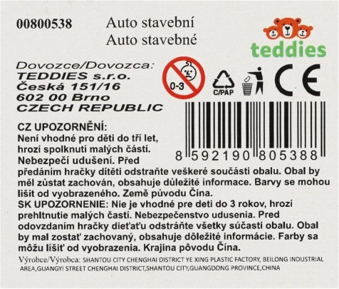 Mini stavebné autá kov/plast 7 cm voľný chod mix druhov
