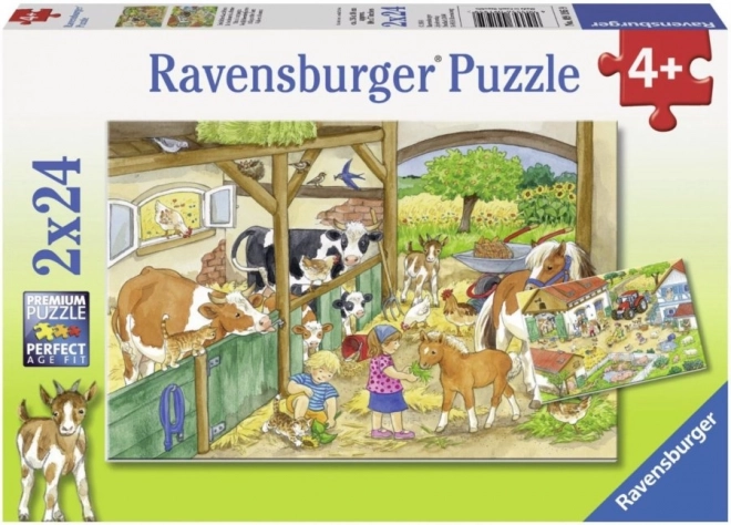 Ravensburger Puzzle Deň na farme 2x24