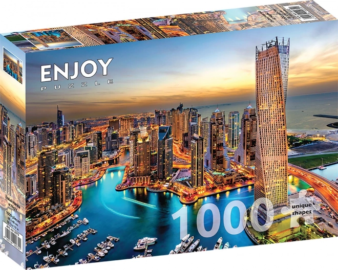 Puzzle Dubajský Prístav v Noci 1000 Dielikov