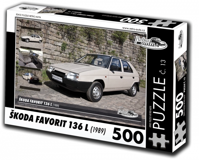 Retro autá puzzle Škoda Favorit 136 L 1989 500 dielikov