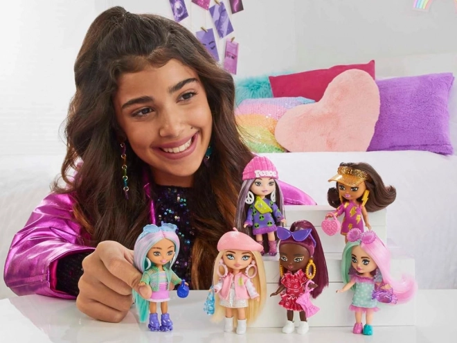 Štýlová módna bábika Barbie Extra Mini Minis s doplnkami