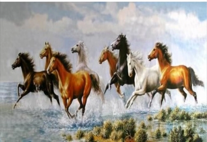 Diamentová mozaika 40x80 - Galop koní