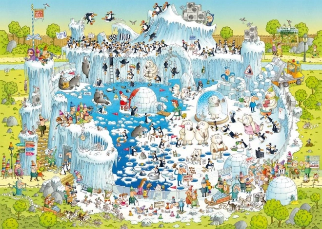 Puzzle Šílená ZOO: Polárna expozícia 1000 dielikov