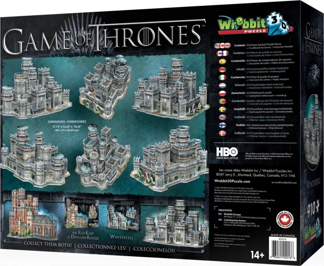 3D puzzle WREBBIT Hra o tróny: Zimohrad 910 dielikov