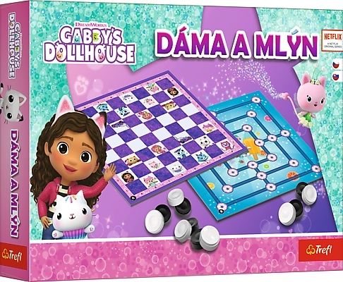 Spoločenská hra Dáma a Mlyn Gábinkine čarovné domček