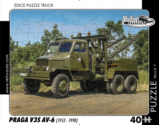 Retro Puzzle Kamión č.7 Praga V3S AV-6 40 Dielikov