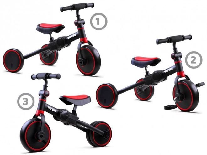 Detský trojkolesový bicykel 3v1 Tiny Bike – Červená