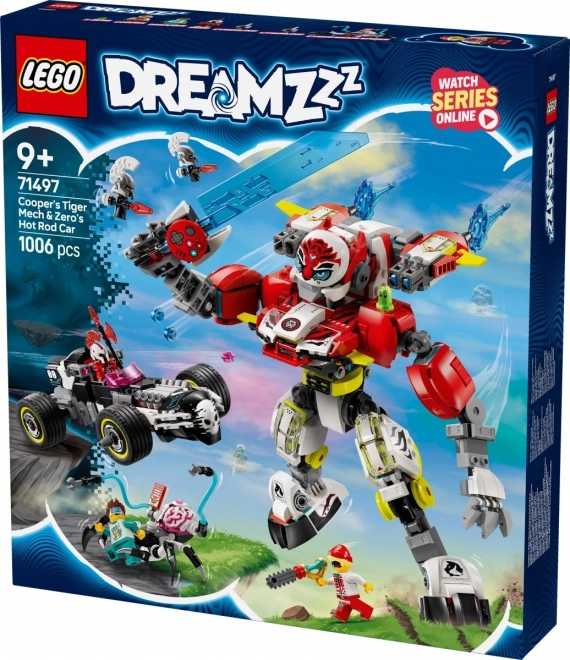 Stavebnica LEGO DREAMZzz Tygrí mech Coopera a hot rod Zero