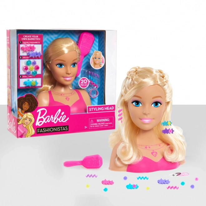 Hlava Barbie na česanie - blondínka