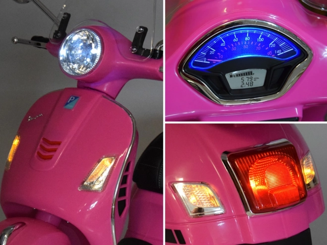 Elektrický skúter Vespa GTS Super pre deti – Ružová