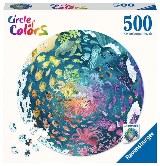 Kruhové puzzle Kruh farieb: Oceán 500 dielikov