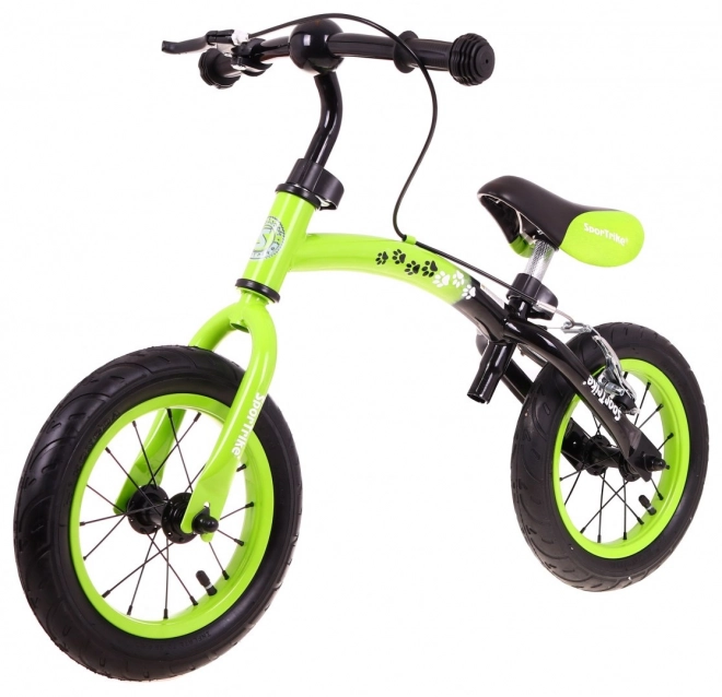 Detský Balančný Bicykel Boomerang SporTrike Zelený s Variabilným Rámom