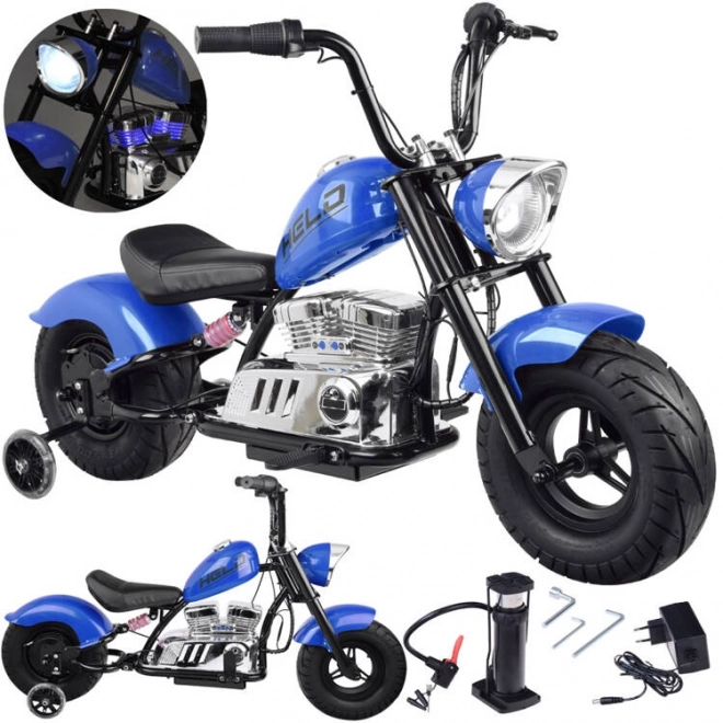 Elektrický chopper motocykl pre deti – Modrá