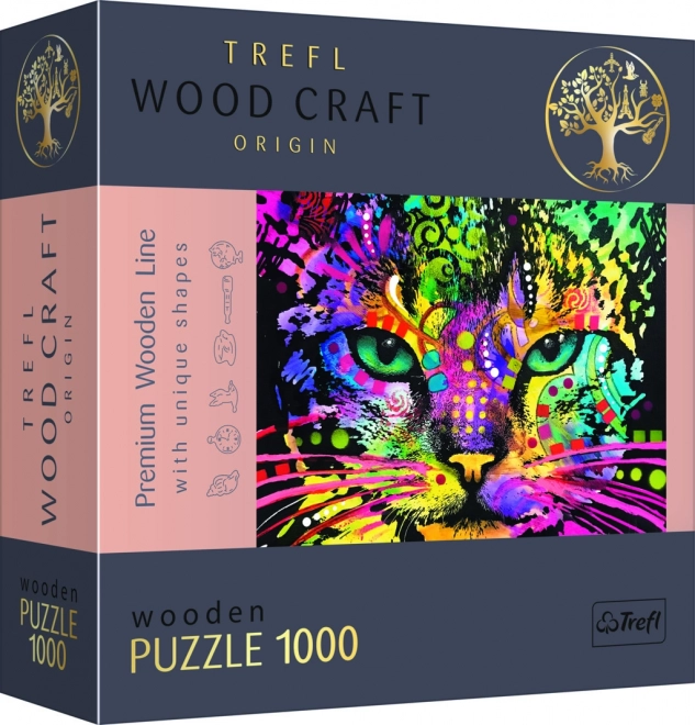 Trefl drevené puzzle Farebná mačka 1000 dielikov