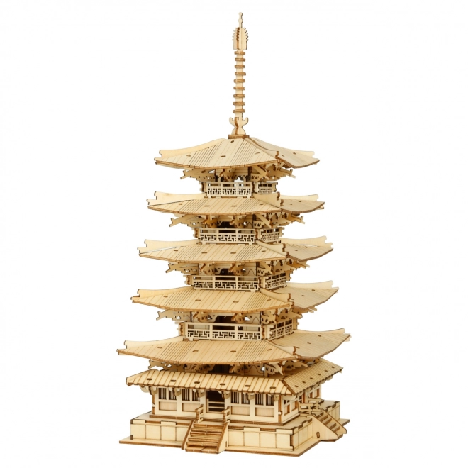 RoboTime Drevené 3D puzzle - Päťposchodová pagoda