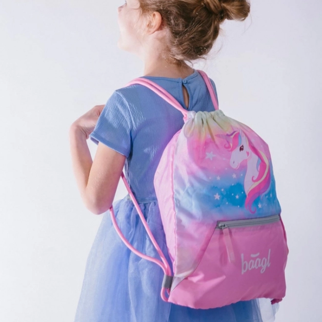 Set 3 BAAGL Zippy plus Rainbow Unicorn: aktovka, peračník a vrecko