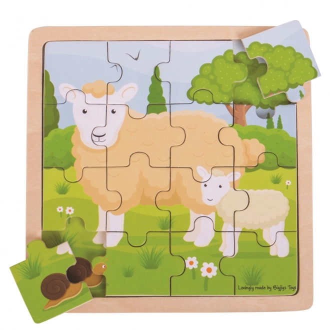 Puzzle ovečka s jehňátkom