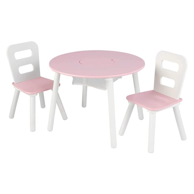 Kidkraft Set stôl a 2 stoličky ružovo-biely