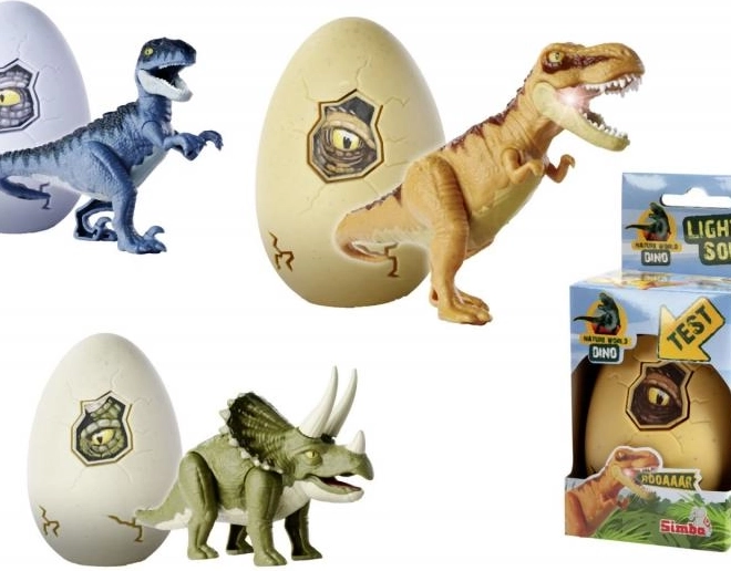 Svietiaca figúrka dinosaura vo vajíčku
