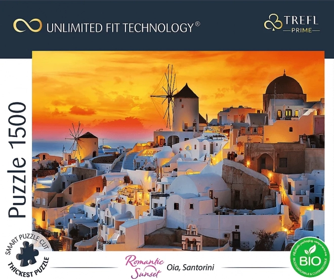 Tref Puzzle Romantický západ slnka: Oia, Santorini 1500 dielikov