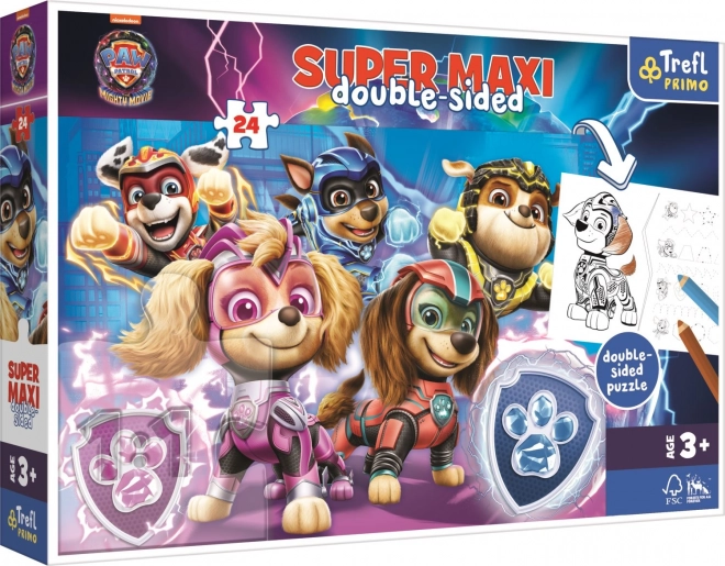 Puzzle Super Maxi obojstranné Psí tím v akcii Tlapková patrola 24 dielikov